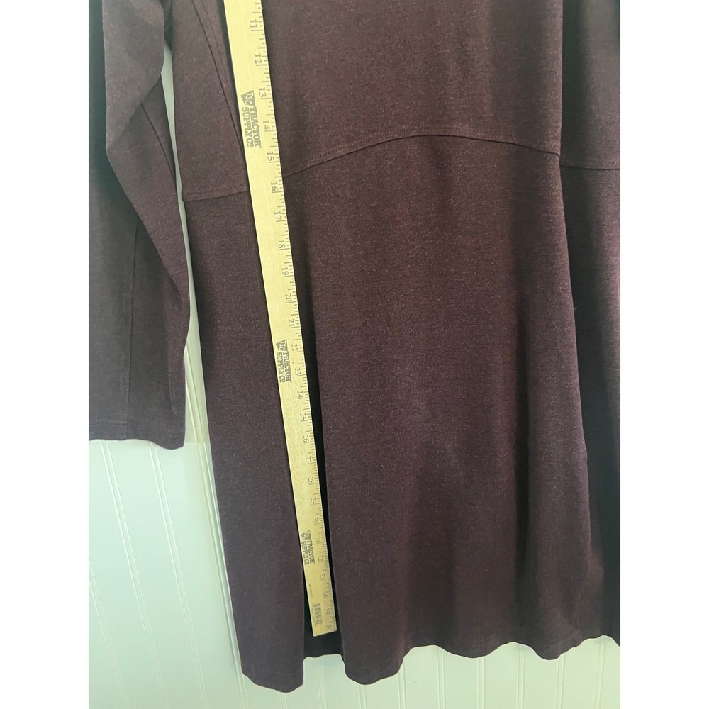 Duluth Trading Co Womens Burgundy Knit Long Sleeve A-Line Scoop Neck Dress L - Picture 6 of 7